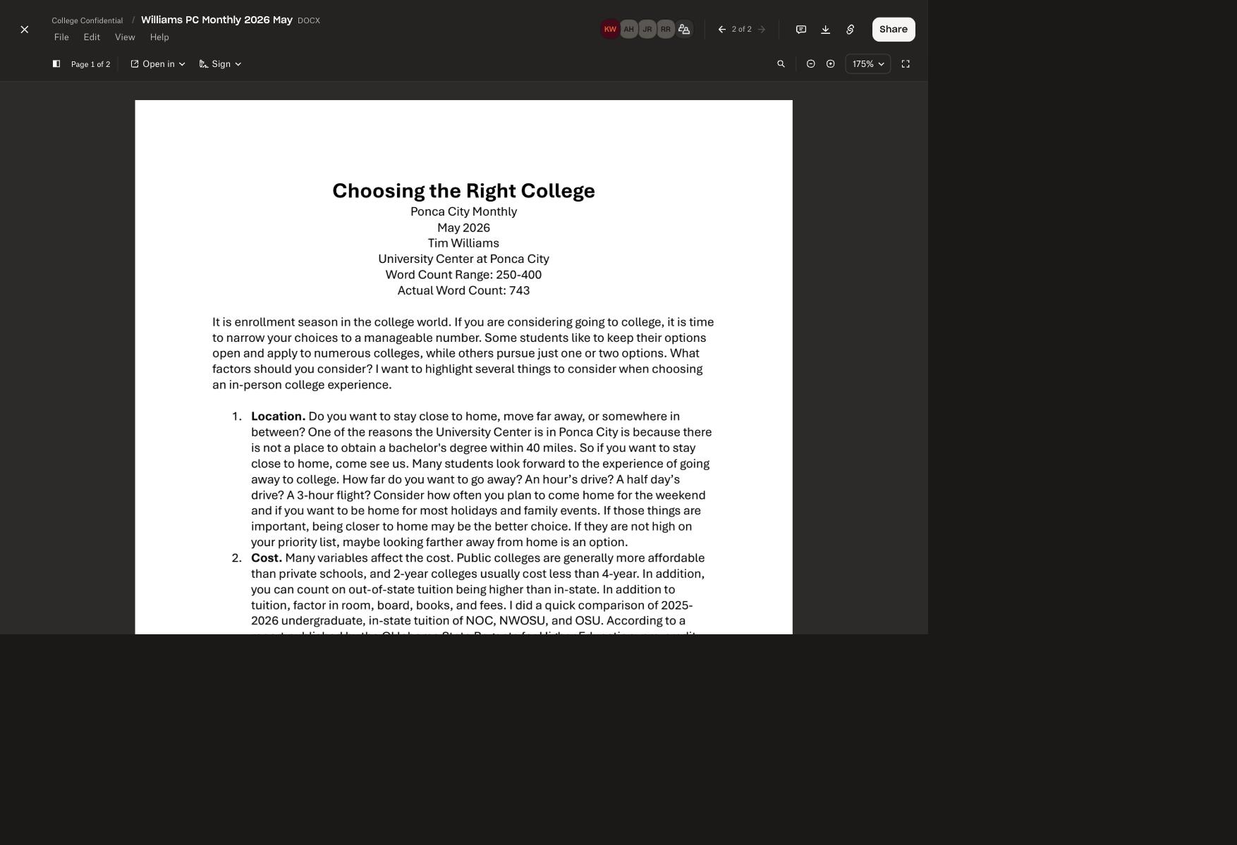 Choosing the Right College